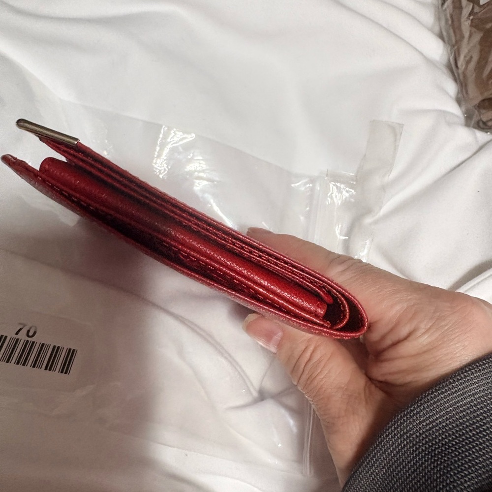 Yves Saint Laurent Red Leather Wallet NOT going lower. Will relist @ $260 soon - Picture 8 of 10